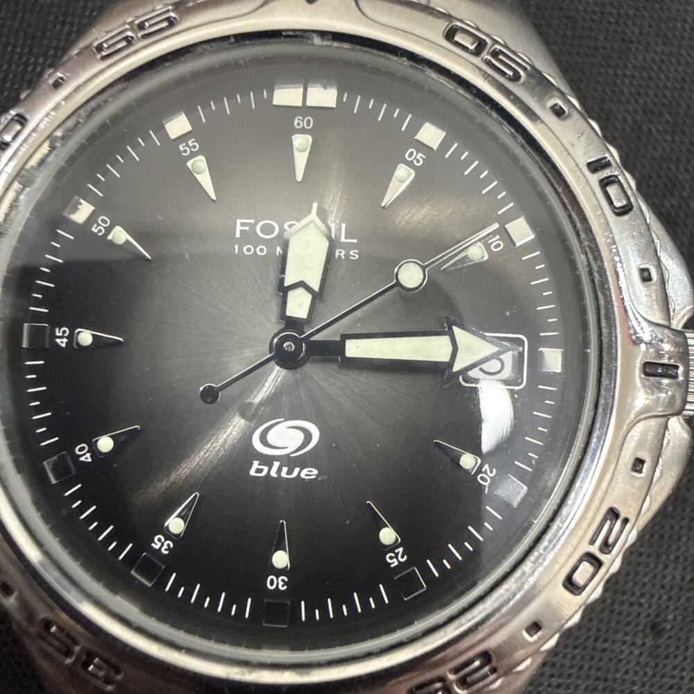 Vintage Mens Fossil AM-3624 Produced 3/4/03 New Battery 7.5” Band 40mm Case (Z6)